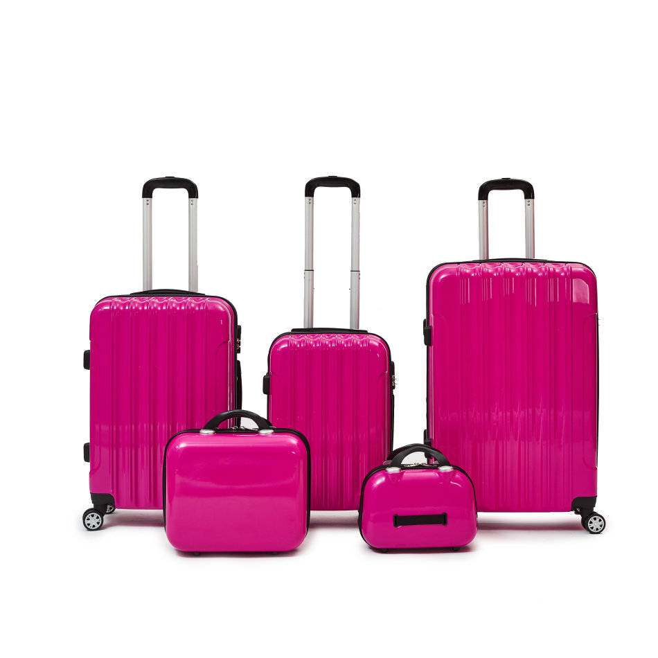 Luggage Sets Hazlo 5 Piece ABS+PC Hard Luggage Trolley Suitcase Bag